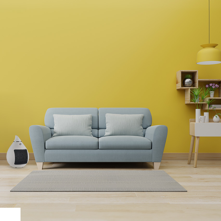 termoventilador cerámico blanco/cromo 1500w, termoventilador regulable, 2 potencias, antivuelco