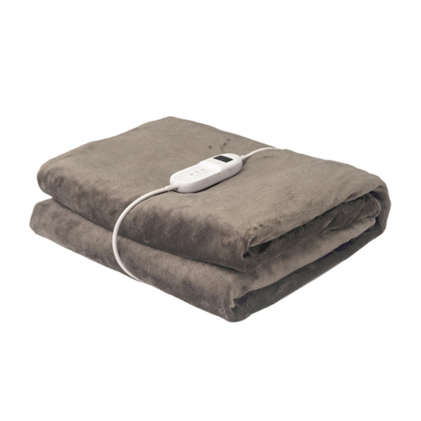 manta eléctrica marrón lavable 160 W, 9 niveles, temporizador, desmontable, manta 180 x 130cm regulable para sofá o cama