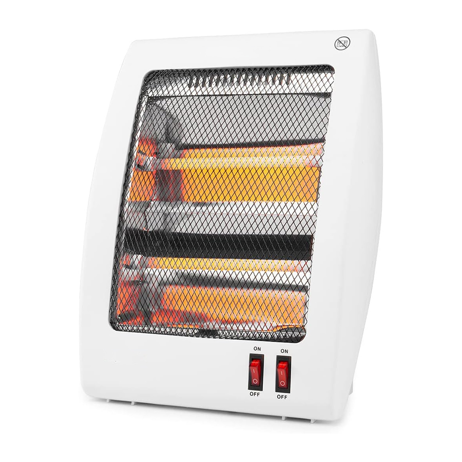 estufa blanca de 2 barras de cuarzo, antivuelco, 400-800W