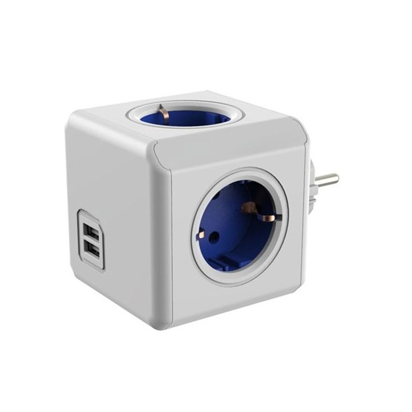 1202 LADRON POWER CUBE + 2 USB AZUL