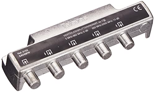 repartidor 4 Salidas - Conexiones múltiples para amplificación de señal y distribución eficiente en instalaciones eléctricas.