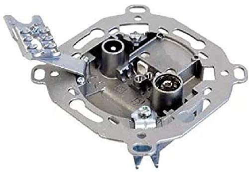 caja paso 8/10dB con conexión coaxial, ideal para mejorar señal de televisión y distribución en sistemas de cable.