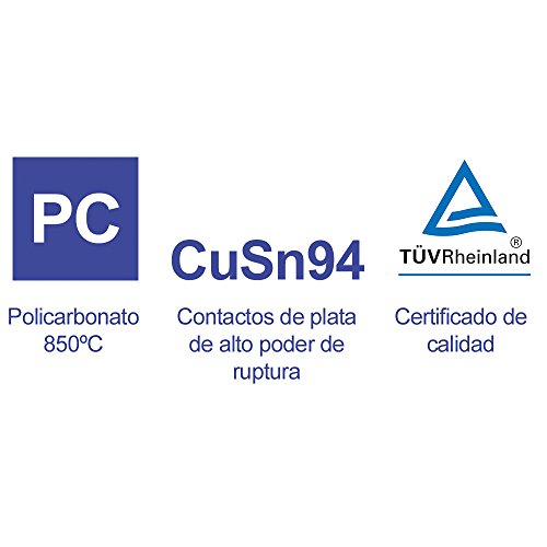 interruptor bipolar 10AX 250V, para controlar circuitos eléctricos, protección de sobrecargas y maniobras en instalaciones eléctricas.