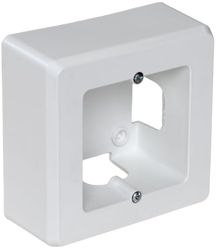 zócalo 1 elemento blanco, medidas 94x96x43mm, ideal para acabados en instalaciones eléctricas y decorativas.