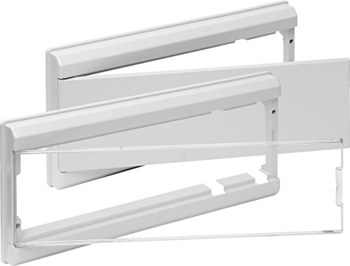 marco y puerta en color marfil para caja de ICP, ideal para instalación en obras y proyectos de construcción.