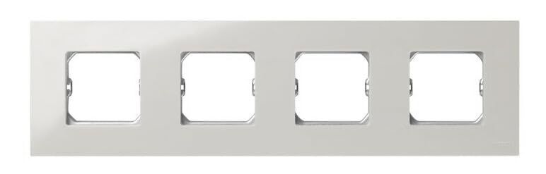 marco blanco para 4 elementos, compatible con sistemas eléctricos, ideal para instalaciones eléctricas y diseño de interiores.