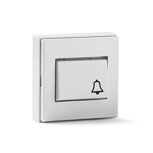 pulsador de superficie, acabado blanco, compatible con diferentes sistemas, ideal para controlar luces y dispositivos eléctricos.