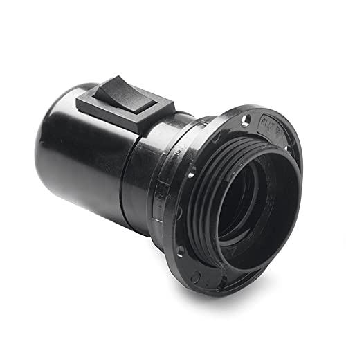 portalámpara con interruptor basculante negro, diseño moderno y funcional, ideal para iluminación de espacios y control de encendido.