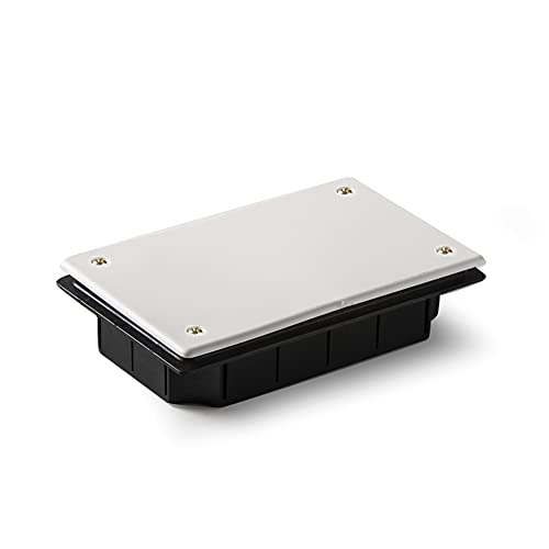 caja empotrada con tapa, tornillos incluidos, dimensiones 170x100mm, ideal para instalaciones eléctricas y conectores.