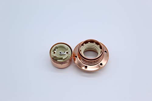 portalámparas cerámico vintage E27 rosa, diseño retro, ideal para decoración de interiores y ambientación con luz cálida.