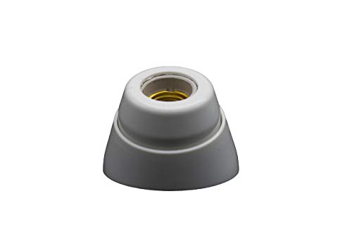 portalámparas curvo interior de porcelana, ideal para iluminación decorativa en hogares y espacios cerrados.