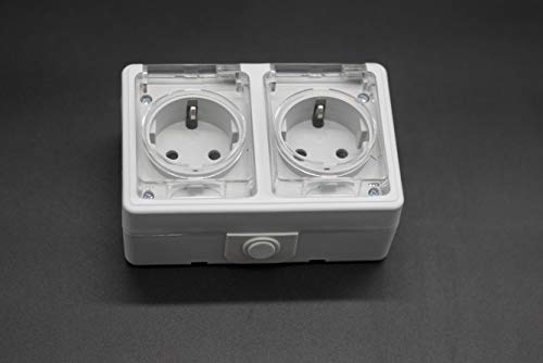 doble base schuko. Doble base estanco para exterior IP54.